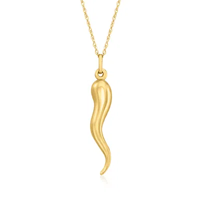 Ross-simons 14kt Yellow Gold Italian Horn Pendant Necklace In Multi