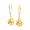 Ross-simons 14kt Yellow Gold Love Knot Drop Earrings In Yellow
