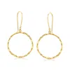 Ross-simons 14kt Yellow Gold Open-circle Drop Earrings In Yellow