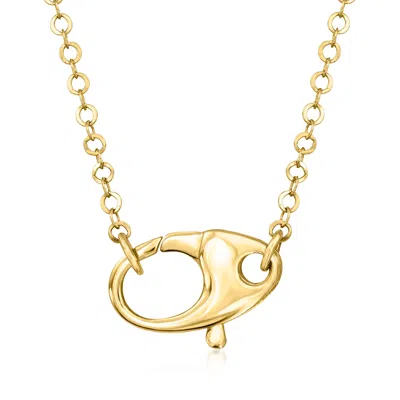 Ross-simons 14kt Yellow Gold Oversized Lobster Clasp Necklace In Multi