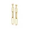 Ross-simons 14kt Yellow Gold Paper Clip Link Graduated Drop Earrings In Yellow