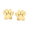 Ross-simons 14kt Yellow Gold Petite Animal Paw Stud Earrings In Yellow