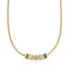Ross-simons 14kt Yellow Gold-plated Rondelle Necklace With Simulated Multicolored Gemstones In Gold