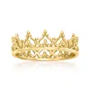 Ross-simons 14kt Yellow Gold Royal Crown Ring In Yellow