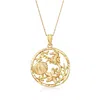 Ross-simons 14kt Yellow Gold Sea Life Pendant Necklace In Multi