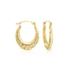 Ross-simons 14kt Yellow Gold Small Greek Key Hoop Earrings In Yellow