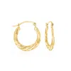 Ross-simons 14kt Yellow Gold Small Twisted Hoop Earrings In Yellow