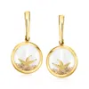 Ross-simons 14kt Yellow Gold Starfish And Sand Drop Earrings In Multi