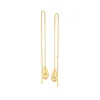 Ross-simons 14kt Yellow Gold Teardrop Threader Earrings In Yellow