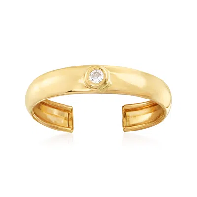 Ross-simons 14kt Yellow Gold Toe Ring With Cz Accent In White