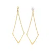 Ross-simons 14kt Yellow Gold V-shaped Chandelier Earring Jackets In Yellow
