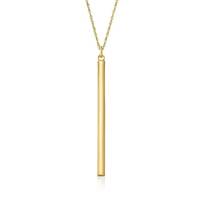 Ross-simons 14kt Yellow Gold Vertical Bar Pendant Necklace In Multi