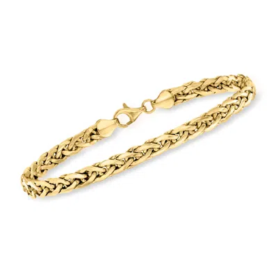 Ross-simons 14kt Yellow Gold Wheat-link Bracelet In Multi