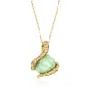Ross-simons 14mm Jade And . White Topaz Snake Pendant Necklace With Garnets In 18kt Gold Over Sterling In Multi