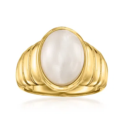 Ross-simons 14x10mm Mabe Pearl Ring In 18kt Gold Over Sterling In Yellow