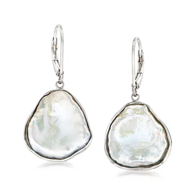 Ross-simons 15-17mm Cultured Baroque Keshi Pearl Drop Earrings In Sterling Silver In Metallic
