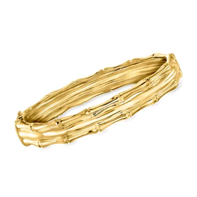 Ross-simons 18kt Gold Over Sterling Bamboo-style Bangle Bracelet In Multi