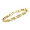 Ross-simons 18kt Gold Over Sterling Byzantine And Double-oval Link Bracelet