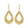 Ross-simons 18kt Gold Over Sterling Byzantine Open-space Teardrop Earrings In Yellow