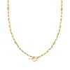 Ross-simons 18kt Gold Over Sterling Charm-compatible Paper Clip Link Toggle Necklace In Multi