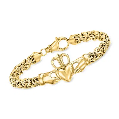 Ross-simons 18kt Gold Over Sterling Claddagh Byzantine Bracelet