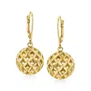 Ross-simons 18kt Gold Over Sterling Diamond-cut Ball Drop Earrings