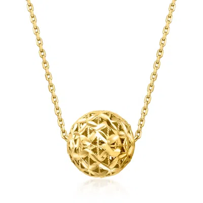Ross-simons 18kt Gold Over Sterling Diamond-cut Ball Necklace