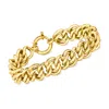 Ross-simons 18kt Gold Over Sterling Double-curb Link Bracelet In Multi