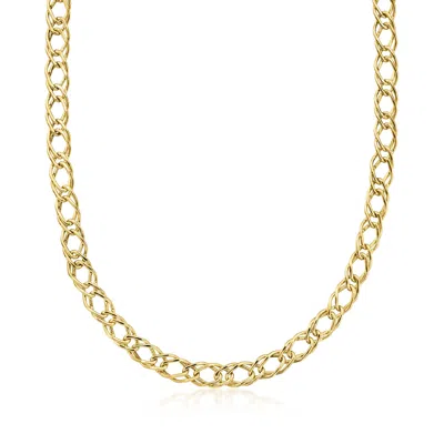 Ross-simons 18kt Gold Over Sterling Double-oval Link Necklace In Multi