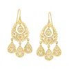 Ross-simons 18kt Gold Over Sterling Filigree Chandelier Earrings In Gold