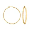 Ross-simons 18kt Gold Over Sterling Flat Hoop Earrings In Gold