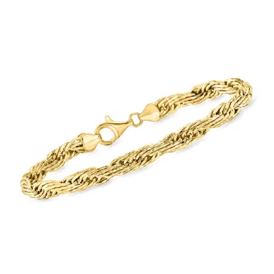 Ross-simons 18kt Gold Over Sterling Flat Rope-chain Bracelet