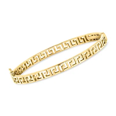 Ross-simons 18kt Gold Over Sterling Greek Key Bangle Bracelet In Multi
