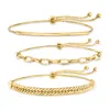 Ross-simons 18kt Gold Over Sterling Jewelry Set: 3 Bolo Bracelets In Gold