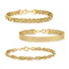 Ross-simons 18kt Gold Over Sterling Jewelry Set: 3 Link Bracelets In Multi