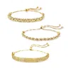 Ross-simons 18kt Gold Over Sterling Jewelry Set: 3 Multi-link Bolo Bracelets In Gold
