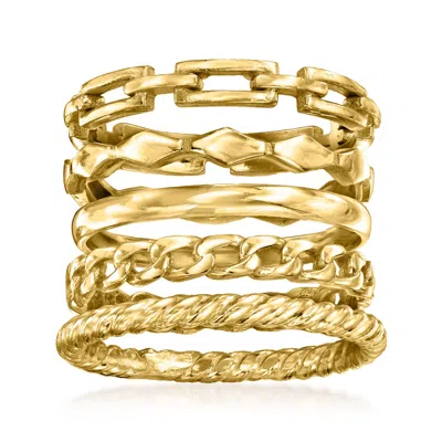 Ross-simons 18kt Gold Over Sterling Jewelry Set: 5 Stackable Rings