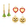 Ross-simons 18kt Gold Over Sterling Jewelry Set: Hoop Earrings With Interchangeable Holiday Charms In Multi