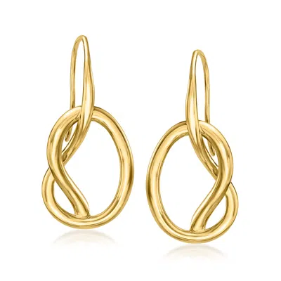 Ross-simons 18kt Gold Over Sterling Knot Drop Earrings