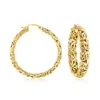 Ross-simons 18kt Gold Over Sterling Large Byzantine Hoop Earrings In Gold