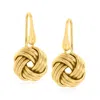 Ross-simons 18kt Gold Over Sterling Love Knot Drop Earrings In Yellow