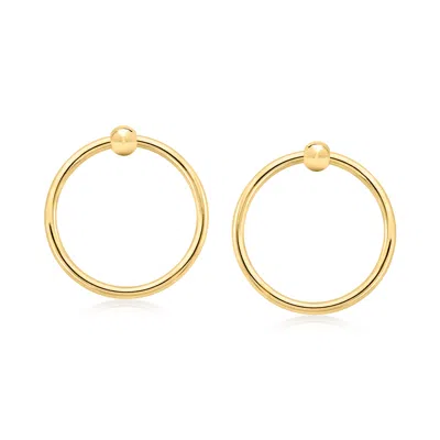 Ross-simons 18kt Gold Over Sterling Modern Doorknocker Earrings In Yellow