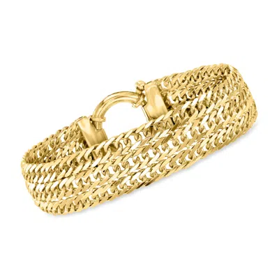 Ross-simons 18kt Gold Over Sterling Multi-row Curb-link Bracelet