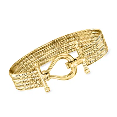 Ross-simons 18kt Gold Over Sterling Multi-strand Cuban-link Bracelet