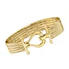Ross-simons 18kt Gold Over Sterling Multi-strand Cuban-link Bracelet In Gold