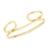 Ross-simons 18kt Gold Over Sterling Open-space Cuff Bracelet In Multi