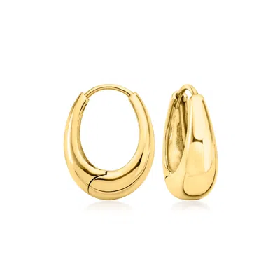 Ross-simons 18kt Gold Over Sterling Oval Huggie Hoop Earrings In Multi