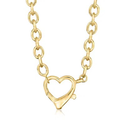 Ross-simons 18kt Gold Over Sterling Oversized Heart Lobster Clasp Necklace In Multi