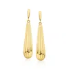 Ross-simons 18kt Gold Over Sterling Ridged Teardrop Earrings In Multi