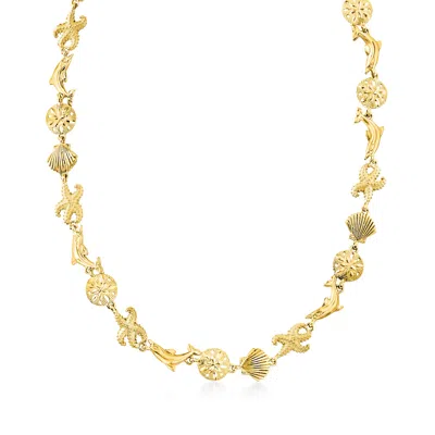 Ross-simons 18kt Gold Over Sterling Silver Sea Life Link Necklace